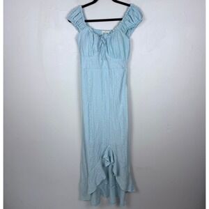 Derek Heart High Low Sundress Midi Milk Maid Light Blue Coquette Cottage Medium